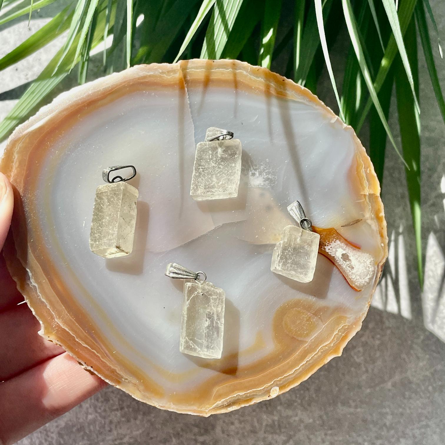 Rough Mini Pendant - Optical Calcite Rough Mini Pendant - Optical Calcite